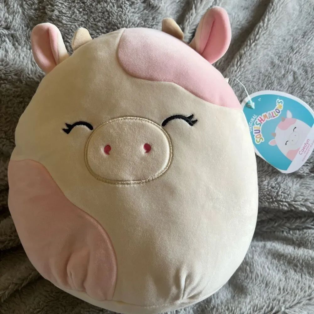 Squishmallows Pink and Cream Cow Plush Toy